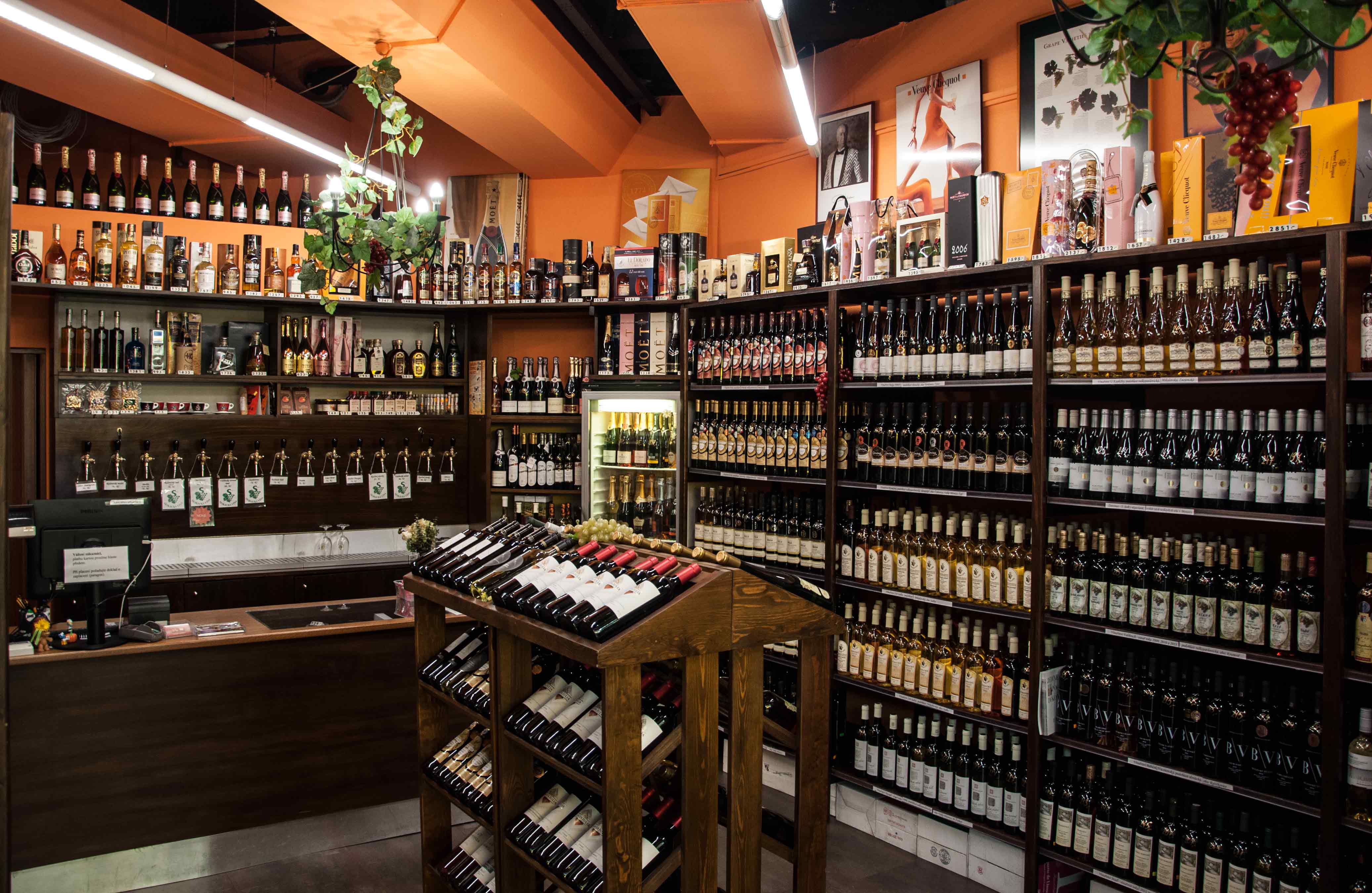 Author's shop selling wine